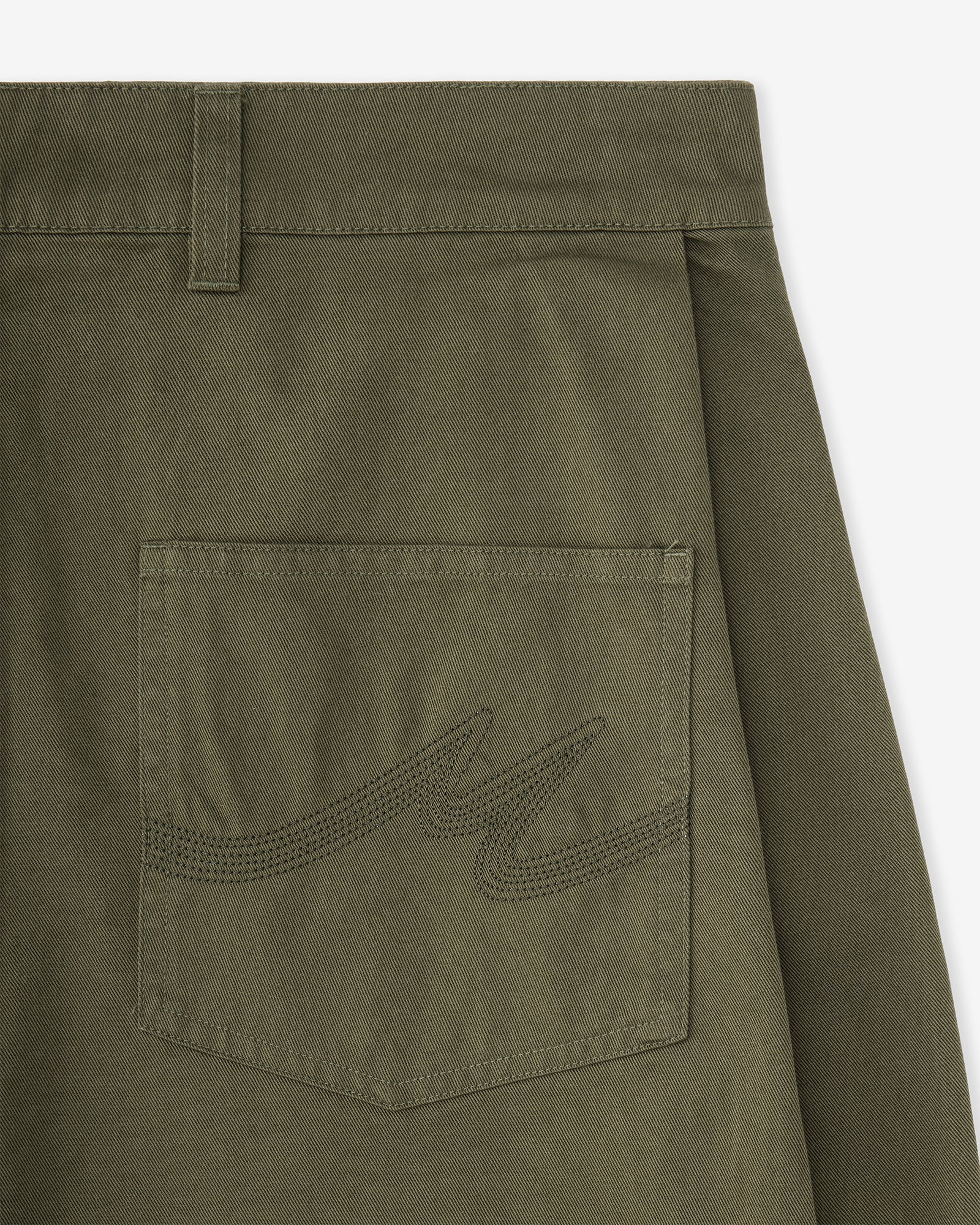 Olive Side Pleat Shorts - Image 3